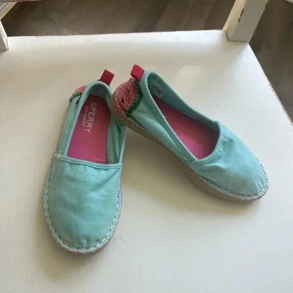 Sperrys Kids Skysail Blue with Watermelons Size 12 - Picture 4 of 8